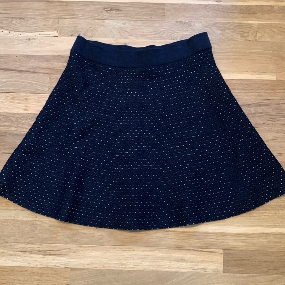 Ann Taylor Knee Length Polka Dot Pattern Wool Blend Blue Skirt Women’s LP